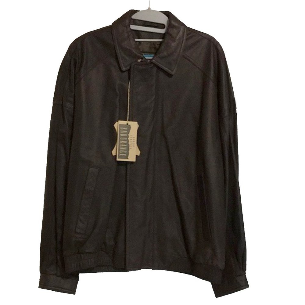 NEW Vintage Robert Comstock Endurance Leather Jacket!  40  Brown  Runs Large
